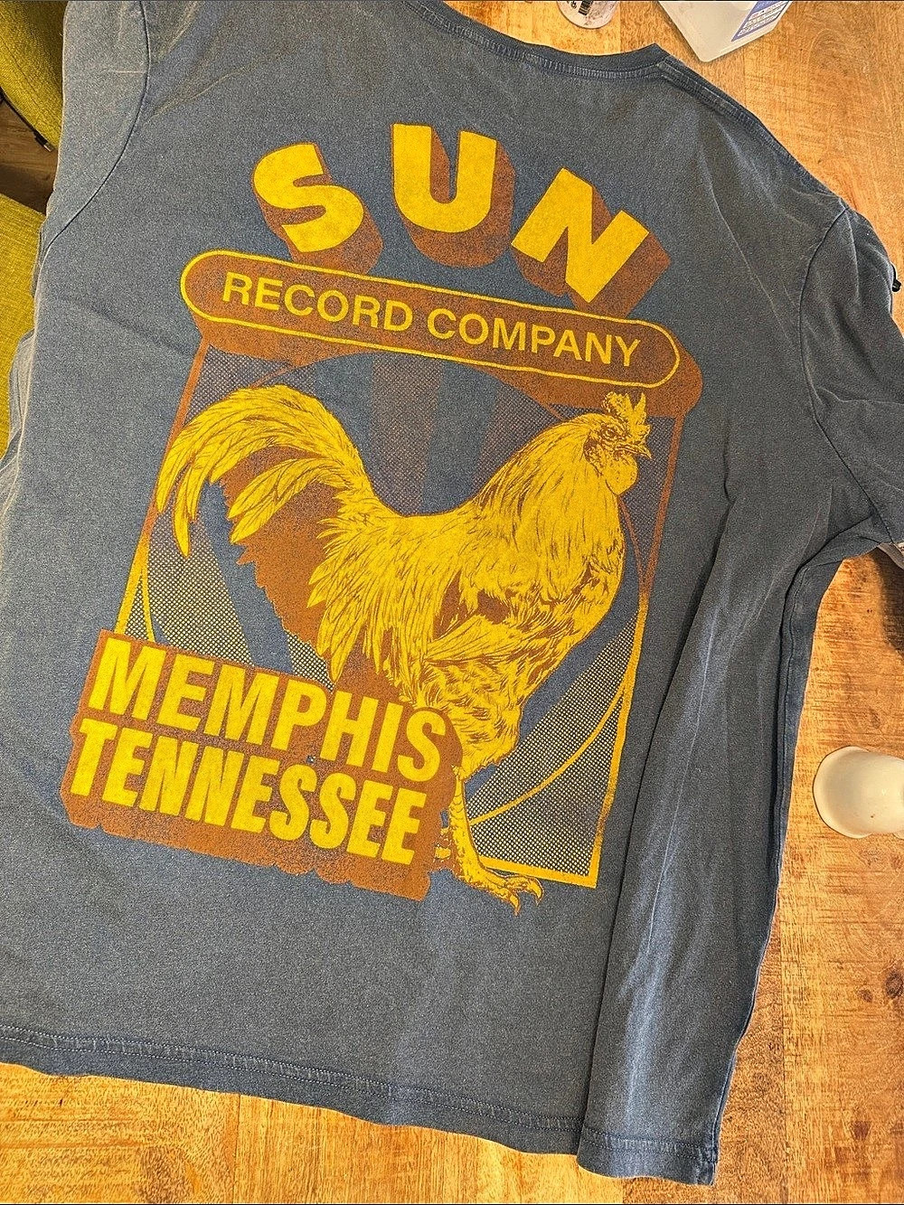 Lee Sun Record Company Memphis Tennessee Rooster graphic T Gray-blue 2XL 100%cot
